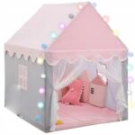 Namiot Domek dla Dzieci Zamek Pałac do Pokoju Ogrodu Domu + Lampki LED Róż