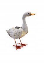 Figurka ogrodowa KACZKA Metalowa LED SOLAR 30 cm PTAK RZEŻBA do Ogrodu - obrazek 3