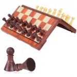 SZACHY MAGNETYCZNE WARCABY KLASYCZNE DREWNIANE 2W1 GRA LOGICZNA - obrazek 10