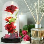 WIECZNA RÓŻA LED + Złota Róża LOVE! PREZENT Dzień Kobiet/Walentynki/Matki - obrazek 9