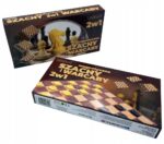 SZACHY MAGNETYCZNE WARCABY KLASYCZNE DREWNIANE 2W1 GRA LOGICZNA - obrazek 4