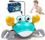 Pełzający KRAB interaktywny dźwięk AKUMULATOR gra muzyka światła CZUJNIK