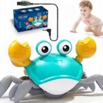 Pełzający KRAB interaktywny dźwięk AKUMULATOR gra muzyka światła CZUJNIK