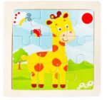 Edukacyjne Puzzle Drewniane Klocki Układanka 4 szt - obrazek 4