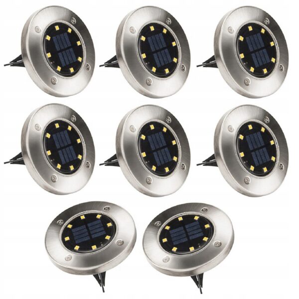 Lampki SOLARNE GRUNTOWE Disk Light 8 SZT