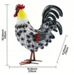 Figurka ogrodowa KOGUT Metalowy LED SOLAR 40 cm PTAK RZEŻBA do Ogrodu Taras - obrazek 5