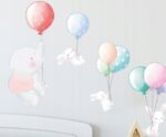 Naklejki na ścianę króliczki balony SŁONIK - obrazek 2