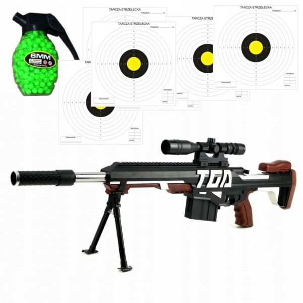 WIELKI KARABIN kw2017 PISTOLET + TARCZE + KULKI