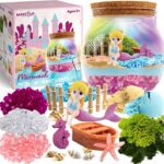 ZESTAW RĘKODZIEŁA Z TERRARIUM SYRENKĄ DLA DZIECI ŚWIECĄCE PIASEK KINETYCZNY