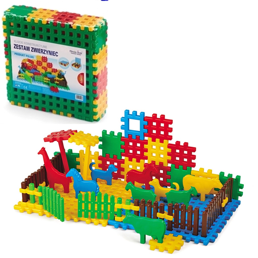 5212143e-1be0-4626-9a45-310a08374cdb.jpeg WAFLE KLOCKI KONSTRUKCYJNE ZWIERZYNIEC 50 EL. - obrazek 1