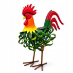 Figurka ogrodowa KOGUT Metalowy LED SOLAR 40 cm PTAK RZEŻBA do Ogrodu Taras - obrazek 2