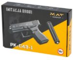 PISTOLET METALOWY GLOCK REPLIKA + TŁUMIK + KULKI 800 + MPK-C43-1+ GRATIS - obrazek 3