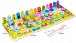 Montessori 7w1 – Drewniana Edukacyjna Gra Logiczna Cyfry, Literki, Rybki - obrazek 2