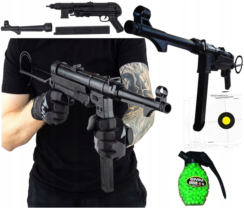 5ac0b8cf-1d85-4132-892b-60dc6596de39.jpeg WIELKI KARABIN PISTOLET szmajser MP 40 + 800 KULEK SCHMEISSER - obrazek 1