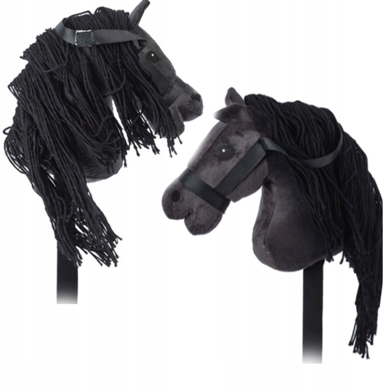 5b211b04-b108-43d7-9bbb-672954bc4fba.jpeg KOŃ NA KIJU ZABAWKA GŁOWA KONIA HOBBY HORSE KONIK PREZENT DŹWIĘK CZARNY - obrazek 1