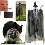 Halloween Strach NA Dekoracja Ogrodu SOLAR - DZWIĘK baba jaga
