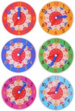 ZEGAR DREWNIANY DO NAUKI GODZIN zegarek 14CM - obrazek 7