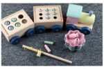 Sorter drewniany POCIĄG RYBKI WĘDKA GRY MONTESSORI - obrazek 7