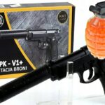KARABIN PISTOLET METALOWY TŁUMNIK + granat KULKI
