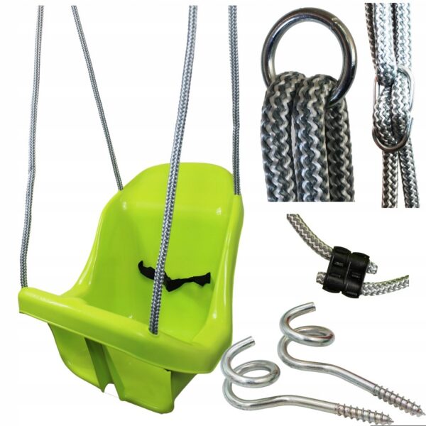 Huśtawka Kubełkowa + kubełek + Metalowe kółka + regulacja + 2 X hak + PASY