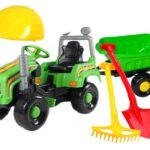 OGROMNY TRAKTOR TRAKTOREK NA PEDAŁY Z PRZYCZEPKĄ.