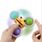 FIDGET SPINNER OBROTOWY Z PRZYSSAWKĄ SENSORYCZNĄ KĄPIEL GRZECHOTKA 3 SZTUKI - obrazek 4
