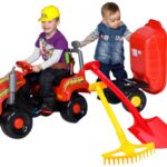 OGROMNY TRAKTOR NA PEDAŁY Z PRZYCZEPKĄ+KASK+gratis
