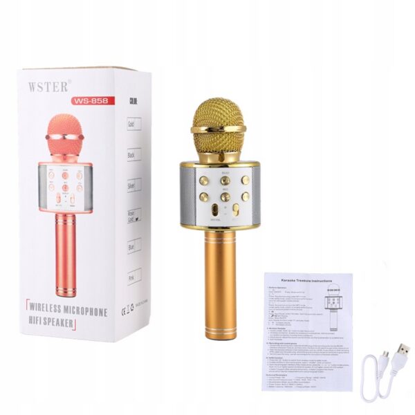 MIKROFON GŁOŚNIK BEZPRZEWODOWY KARAOKE BLUETOOTH