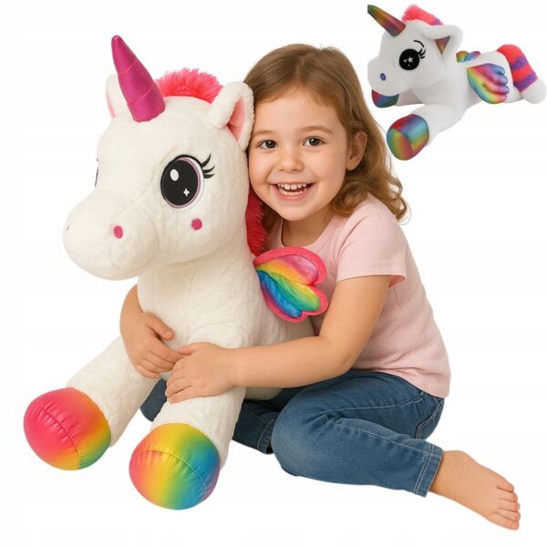 JEDNOROŻEC PLUSZOWY UNICORN MASKOTKA KOŃ BARDZO DUŻY biały