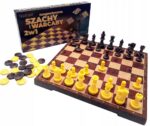 SZACHY MAGNETYCZNE WARCABY KLASYCZNE DREWNIANE 2W1 GRA LOGICZNA - obrazek 3