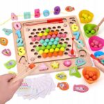 Trening MÓZGU Montessori Puzzle RYBKI KULKI