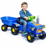 DUŻY CZERWONY TRAKTOR NA PEDAŁY Z PRZYCZEPĄ TRAKTOREK + PRZYCZEPA Z KIPREM - obrazek 6
