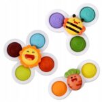 FIDGET SPINNER OBROTOWY Z PRZYSSAWKĄ SENSORYCZNĄ KĄPIEL GRZECHOTKA 3 SZTUKI - obrazek 8