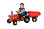 TRAKTOR NA PEDAŁY Z PRZYCZEPKĄ + KASK+ klocki 50el - obrazek 7