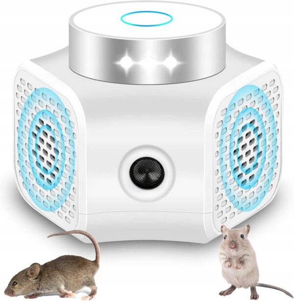 Ultradźwiękowy odstraszacz szczurów, myszy, kun i gryzoni, 9 świateł