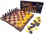 SZACHY MAGNETYCZNE WARCABY KLASYCZNE DREWNIANE 2W1 GRA LOGICZNA - obrazek 6