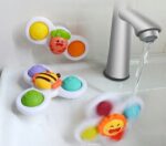 FIDGET SPINNER OBROTOWY Z PRZYSSAWKĄ SENSORYCZNĄ KĄPIEL GRZECHOTKA 3 SZTUKI - obrazek 5