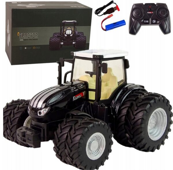 Traktor Zdalnie Sterowany R/C Czarny 2,4G Metal RC ŚWIATŁO LED