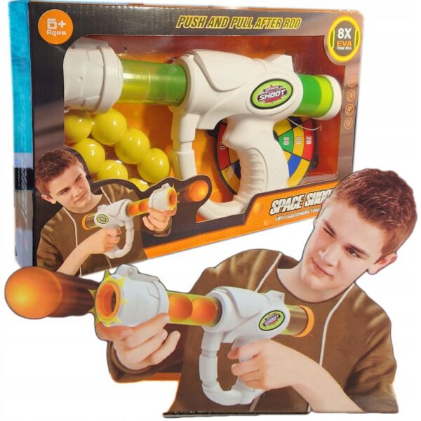 Pistolet WYRZUTNIA Kulki piankowe Karabin + TARCZA