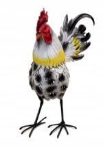 Figurka ogrodowa KOGUT Metalowy LED SOLAR 40 cm PTAK RZEŻBA do Ogrodu Taras - obrazek 4
