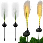 LAMPA SOLARNA OGRODOWA WBIJANA TRAWA PAMPAS ŚWIETLNA OGRÓD DEKORACJA 2 szt