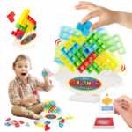 Układanka tetris balansujące klocki TOWER DLA DZIECI WIEŻA 3D BALANCE