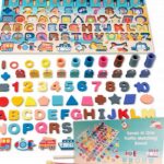 UKŁADANKA MONTESSORI KLOCKI PUZZLE DREWNIANE Trening MÓZGU RYBKI literki