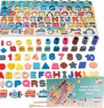 UKŁADANKA MONTESSORI KLOCKI PUZZLE DREWNIANE Trening MÓZGU RYBKI literki