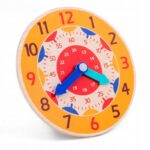 ZEGAR DREWNIANY DO NAUKI GODZIN zegarek 14CM - obrazek 2