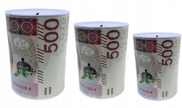 3X SKARBONKA PUSZKA NOMINAŁ PIENIĄDZE 500ZŁ ZESTAW