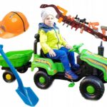 OGROMNY TRAKTOR TRAKTOREK NA PEDAŁY Z PRZYCZEPKĄ.