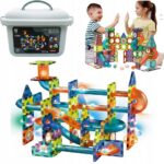 KLOCKI MAGNETYCZNE KONSTRUKCYJNE ŚWIECĄCY TOR 110el 3D MAGNETIC + KUFEREK