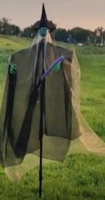 Halloween Strach NA Dekoracja Ogrodu SOLAR - DZWIĘK baba jaga - obrazek 5