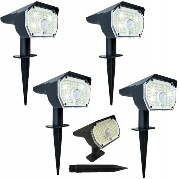 LAMPA SOLARNA Z CZUJNIKIEM RUCHU SUPER MOCNA 53 led 3- TRYBY PRACY - 4 szt